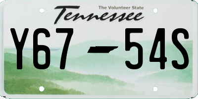 TN license plate Y6754S