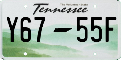 TN license plate Y6755F