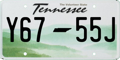 TN license plate Y6755J