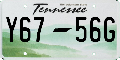 TN license plate Y6756G