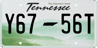 TN license plate Y6756T