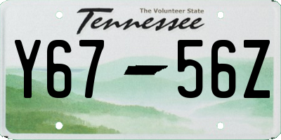 TN license plate Y6756Z