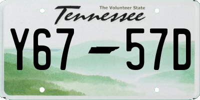 TN license plate Y6757D