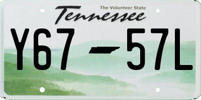 TN license plate Y6757L