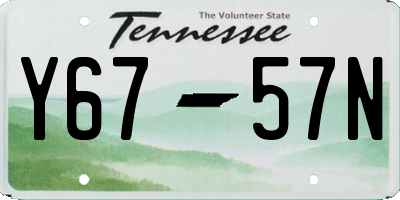 TN license plate Y6757N