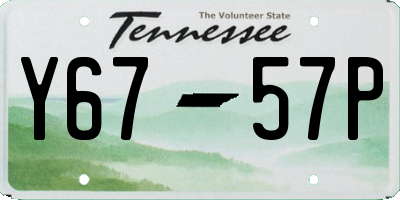 TN license plate Y6757P