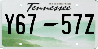 TN license plate Y6757Z