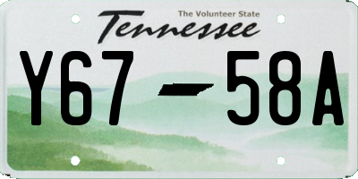 TN license plate Y6758A