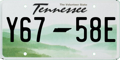 TN license plate Y6758E