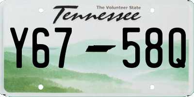 TN license plate Y6758Q