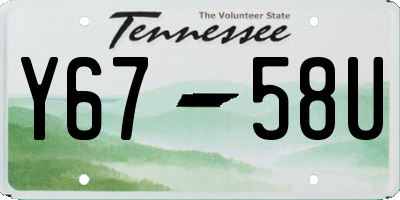 TN license plate Y6758U