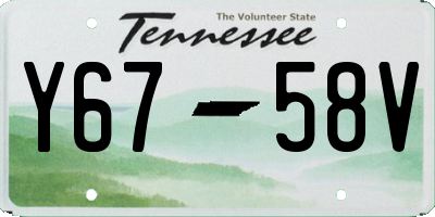 TN license plate Y6758V