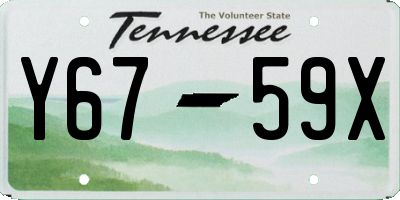 TN license plate Y6759X