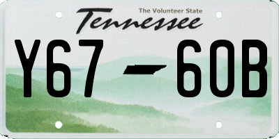 TN license plate Y6760B