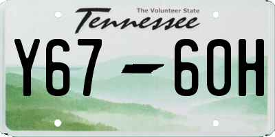 TN license plate Y6760H
