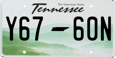 TN license plate Y6760N