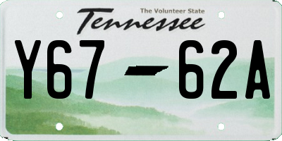 TN license plate Y6762A