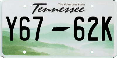 TN license plate Y6762K