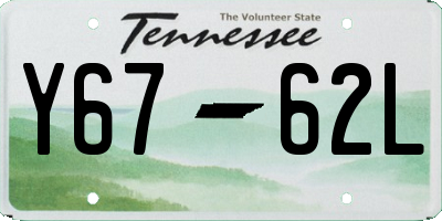 TN license plate Y6762L