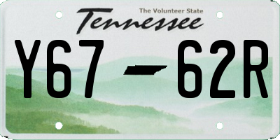 TN license plate Y6762R