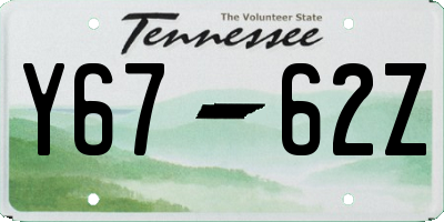 TN license plate Y6762Z