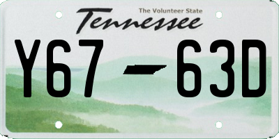TN license plate Y6763D