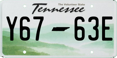 TN license plate Y6763E