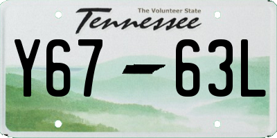 TN license plate Y6763L