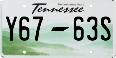 TN license plate Y6763S