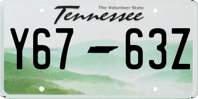 TN license plate Y6763Z