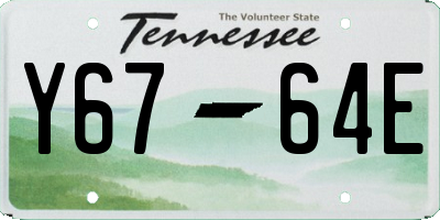 TN license plate Y6764E