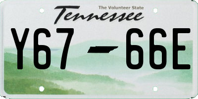 TN license plate Y6766E