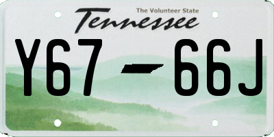 TN license plate Y6766J