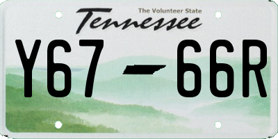 TN license plate Y6766R