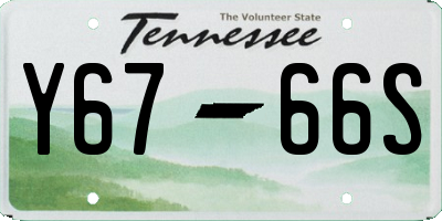 TN license plate Y6766S