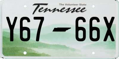 TN license plate Y6766X