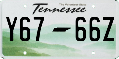 TN license plate Y6766Z