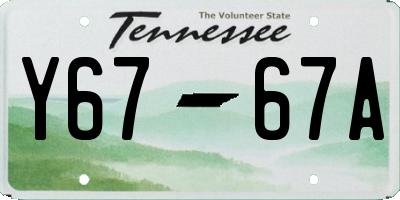 TN license plate Y6767A