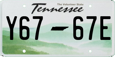 TN license plate Y6767E