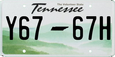 TN license plate Y6767H