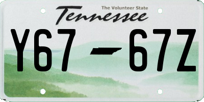 TN license plate Y6767Z