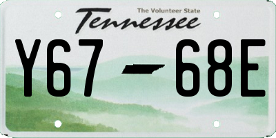 TN license plate Y6768E