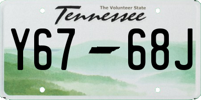 TN license plate Y6768J