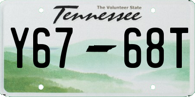 TN license plate Y6768T