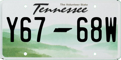 TN license plate Y6768W
