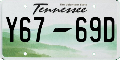 TN license plate Y6769D