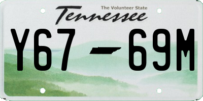 TN license plate Y6769M