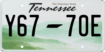 TN license plate Y6770E