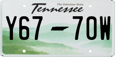 TN license plate Y6770W