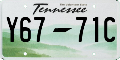 TN license plate Y6771C